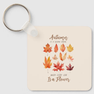 Autumn is a Second Spring – Fall Leaves Keychain