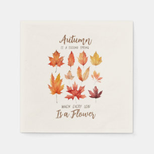 Autumn is a Second Spring – Fall Leaves Napkin