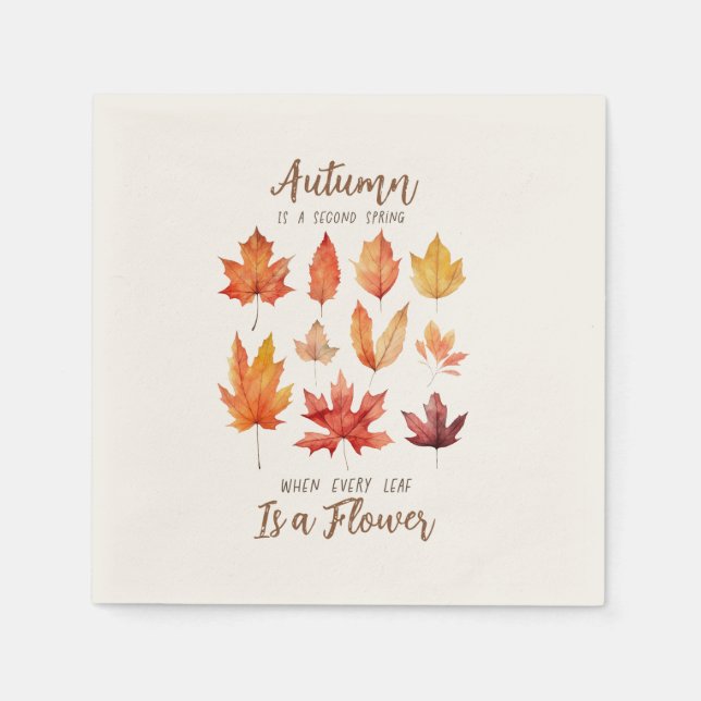 Autumn is a Second Spring – Fall Leaves Napkin (Front)