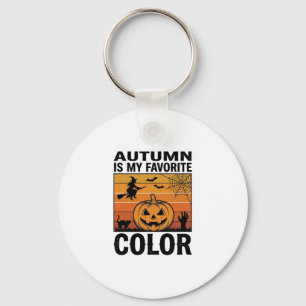 Autumn Is My Favourite Colour Halloween Pumpkin De Keychain