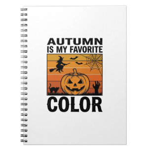 Autumn Is My Favourite Colour Halloween Pumpkin De Notebook