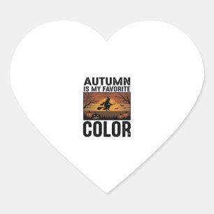Autumn Is My Favourite Colour Halloween Witch Desi Heart Sticker