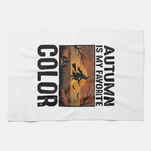 Autumn Is My Favourite Colour Halloween Witch Desi Kitchen Towel