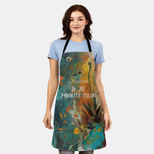 Autumn Is My Favourite Colour Rust Gold Abstract Apron