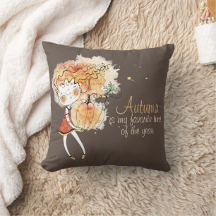 Autumn Is My Favourite Whimsical Throw Pillow