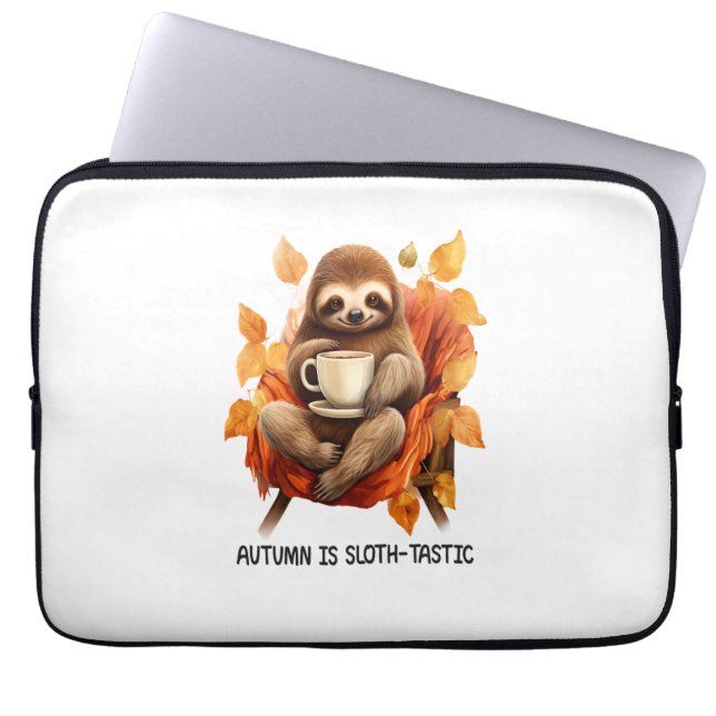 Autumn is Sloth Tastic Laptop Sleeve (Front)