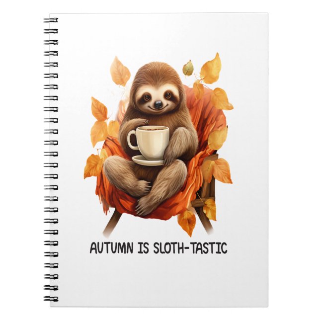 Autumn is Sloth Tastic Notebook (Front)
