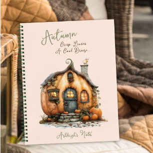 Autumn Ivy Pumpkin House Personalize Custom Pages Notebook