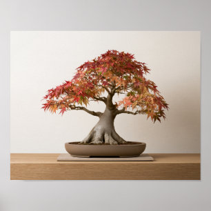 Autumn Japanese Maple Bonsai Art Print Wall Art