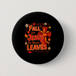 Autumn Jesus My Favourite Season Fall Christian Th 2 Inch Round Button