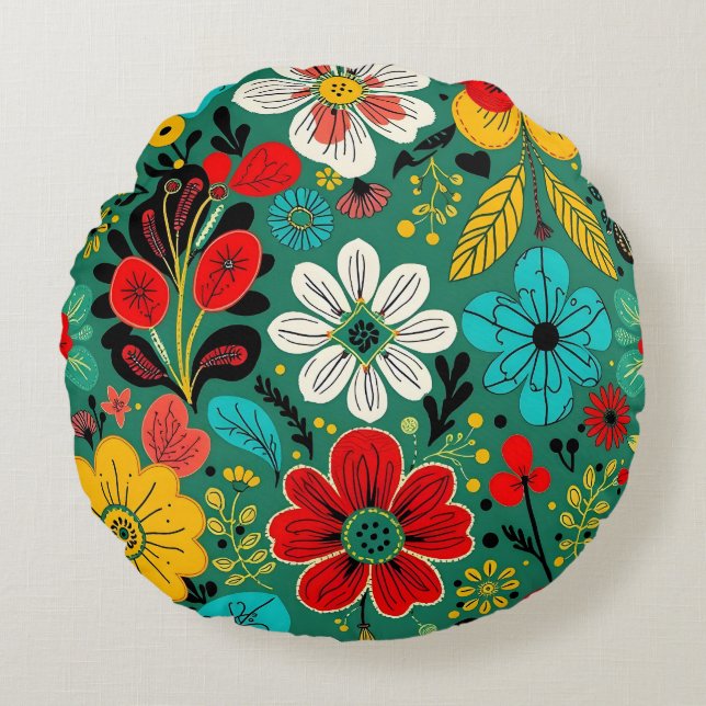 Autumn Joy N01 Round Pillow (Front)