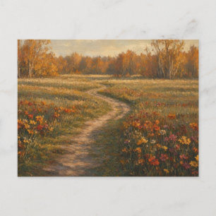 Autumn Jungle Way Nature Scene Postcard