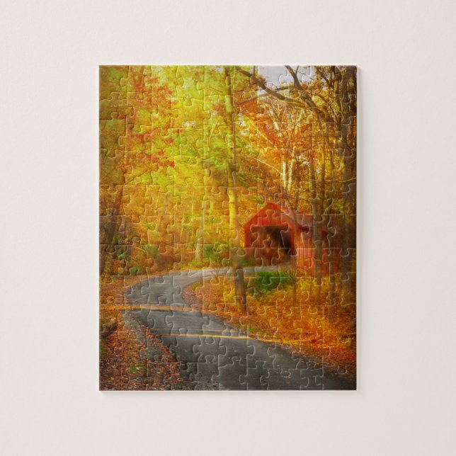 Autumn - Just past the bend Jigsaw Puzzle (Vertical)