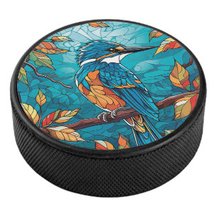 Autumn Kingfisher Hockey Puck