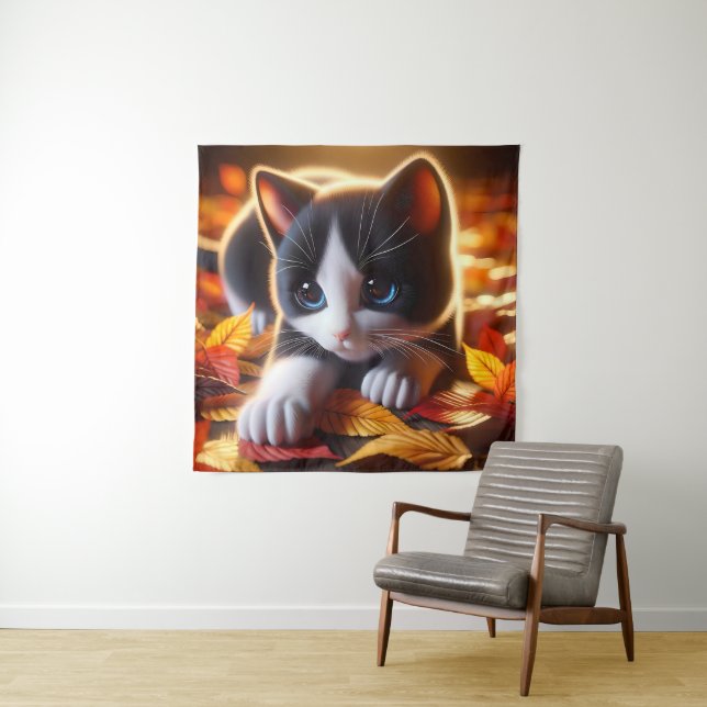 Autumn Kitten Tapestry (In Situ)