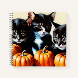 Autumn Kittens with Pumpkins Notebook