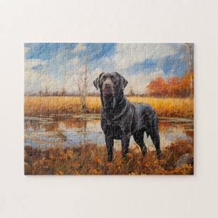 Autumn Labrador retriever Jigsaw Puzzle
