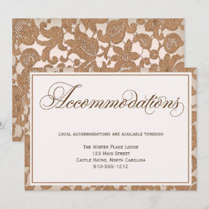 Autumn Lace Wedding Accommodations Enclosure Card