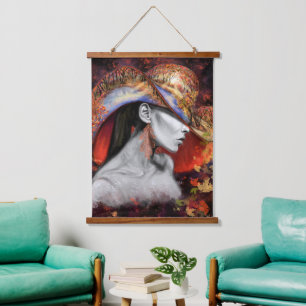 Autumn Lady Hanging Tapestry - Painting