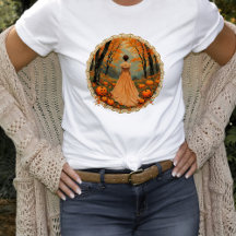 Autumn Lady in Pumpkin Forest Doily
