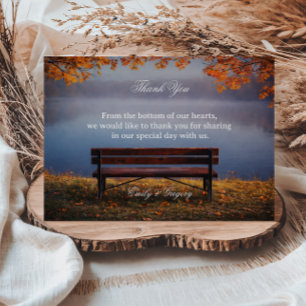Autumn Lake Bench Appreciation Thank You Card