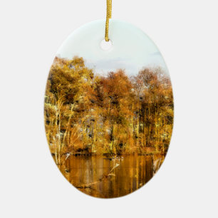 AUTUMN LAKE CERAMIC ORNAMENT