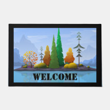 Autumn Lake Island Welcome Door Mat
