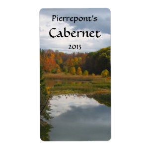 Autumn Lake Reflections Wine Label