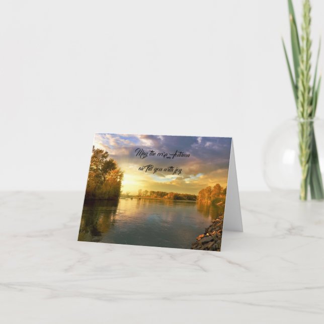 Autumn lake scene card (Front)