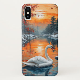 Autumn lake swan landscape design Case-Mate iPhone case