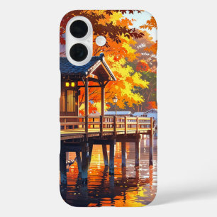 Autumn Lakeside Pier iPhone 16 Case