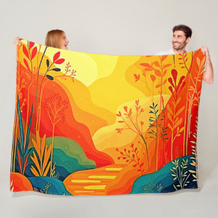 Autumn Landscape Art Fleece Blanket