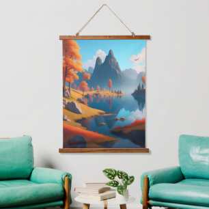 Autumn Landscape Art     Hanging Tapestry