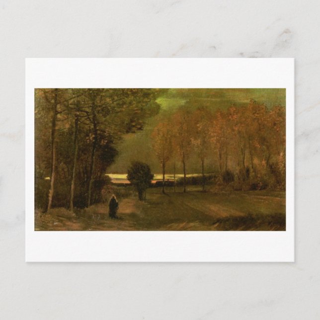 Autumn Landscape at Dusk, Vincent van Gogh Postcard (Front)