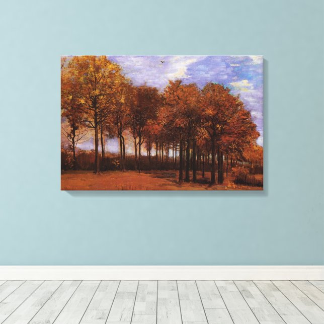 Autumn Landscape by Vincent van Gogh Canvas Print (Insitu(Wood Floor))