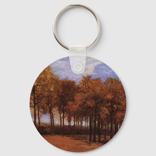 Autumn Landscape by Vincent van Gogh Keychain (Front)