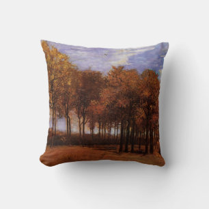 Autumn Landscape by Vincent van Gogh Throw Pillow