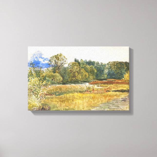 Autumn landscape in Rybiniszki Stanislaw Maslowski Canvas Print (Front)