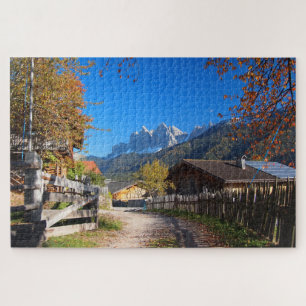 Autumn landscape in the Dolomites in Italy Jigsaw Puzzle