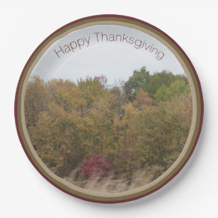 Autumn Landscape Photograph Paper Plate