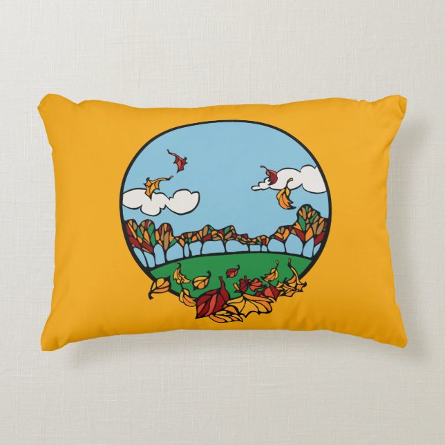 Autumn Landscape Scene Decorative Pillow (Front)