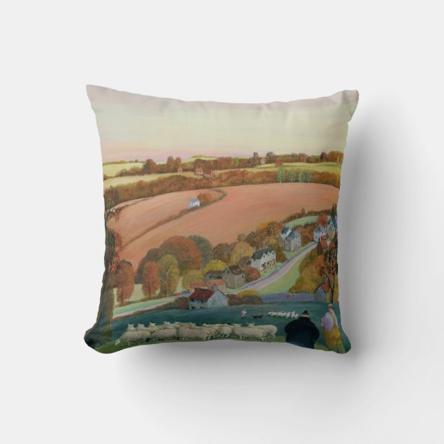 Autumn Landscape Throw Pillow (Front)