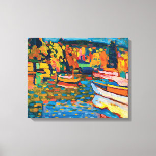 Autumn Landscape with Boats by Wassily Kandinsky Canvas Print