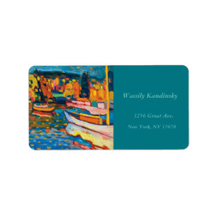 Autumn Landscape with Boats by Wassily Kandinsky Label