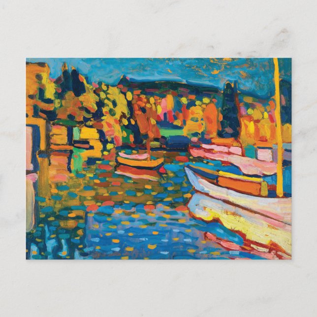 Autumn Landscape with Boats by Wassily Kandinsky Postcard (Front)