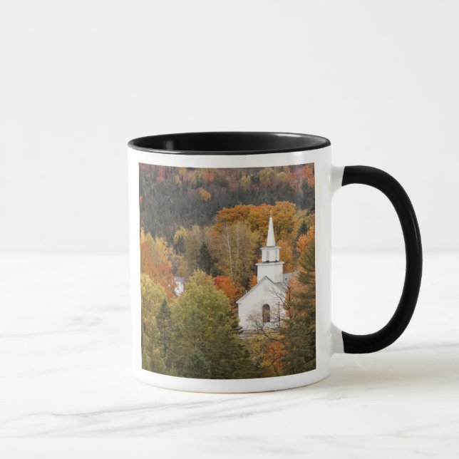 Autumn landscape with church, Vermont, USA Mug (Right)
