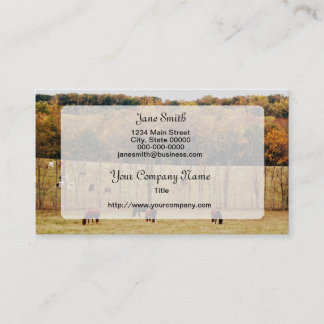 Autumn Landscape with Horses and Cows Business Card