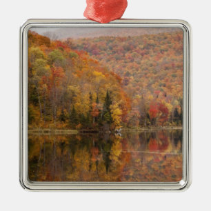 Autumn landscape with lake, Vermont, USA 2 Metal Ornament