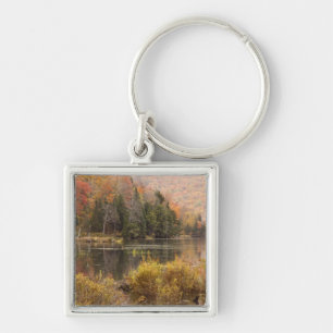 Autumn landscape with lake, Vermont, USA 3 Keychain