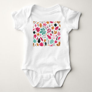 Autumn Leaf Abstract Seamless Pattern Baby Bodysuit
